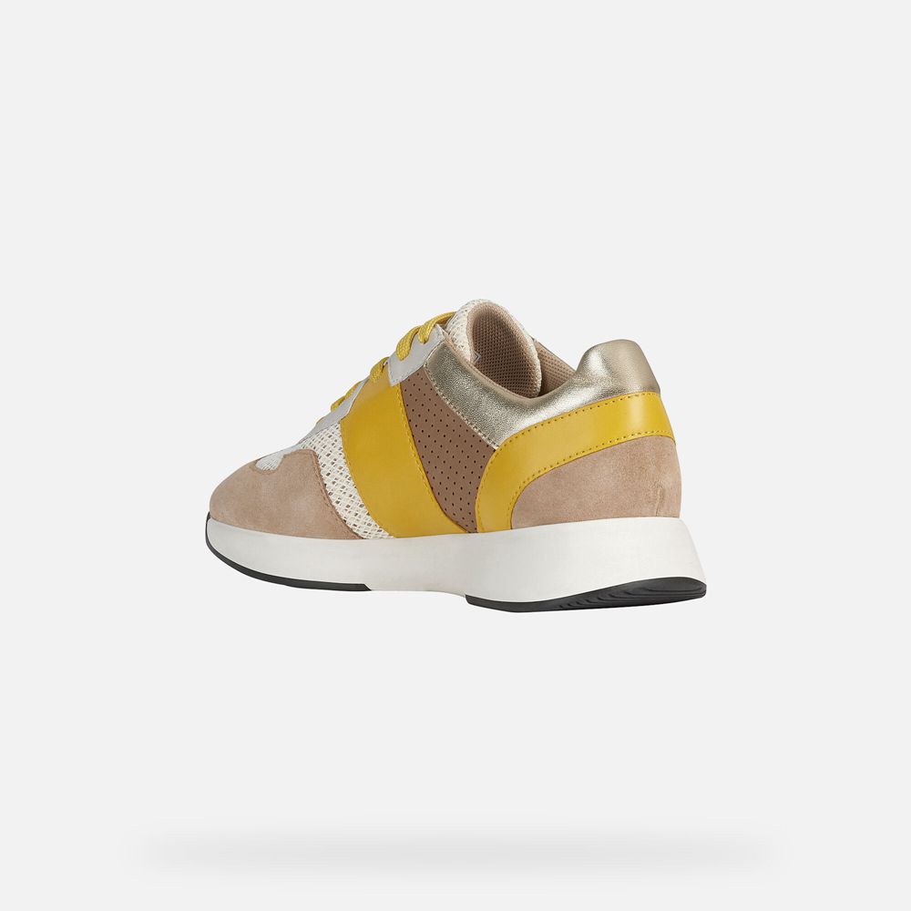 Geox Sneakers Khaki/Yellow Suzzie - Geox Womens Shoes - OETUSZ081